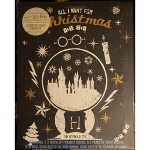 Harry Potter Advent 12 Days of Socks Calendar Hogwarts All I Want For Christmas
